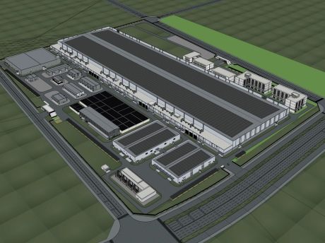 现代厂房SU模型