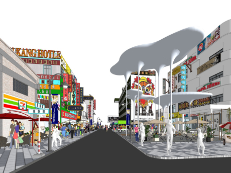 佛山文和里国潮文旅商业街SU模型