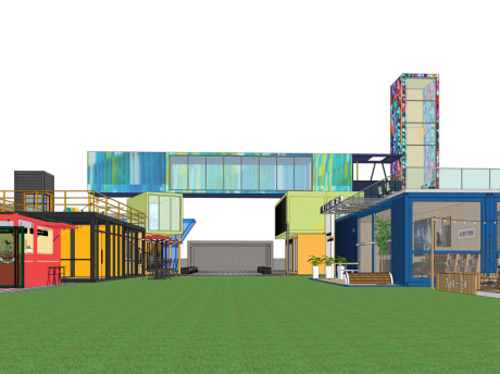 集装箱商业街SU模型
