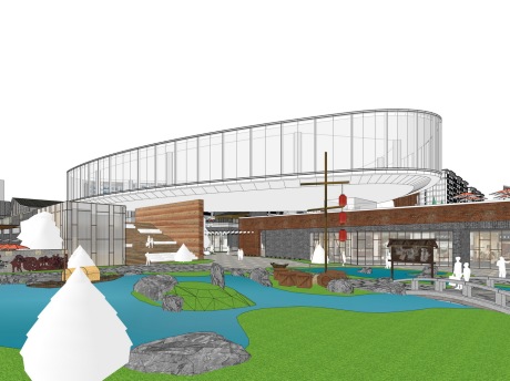 蒋坝镇文创商业街SU模型