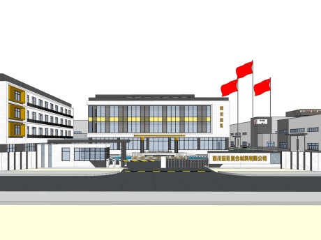 四川远见复合材料厂房SU模型