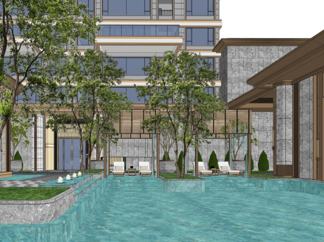 越秀湖与白示范区景观SU模型