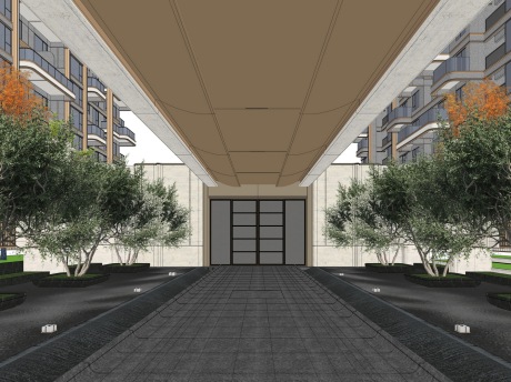 郑州招商嵩云序居示范区景观SU模型