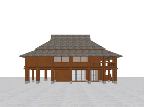 傣族民居SU模型