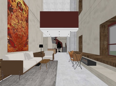 酒店前厅SU模型