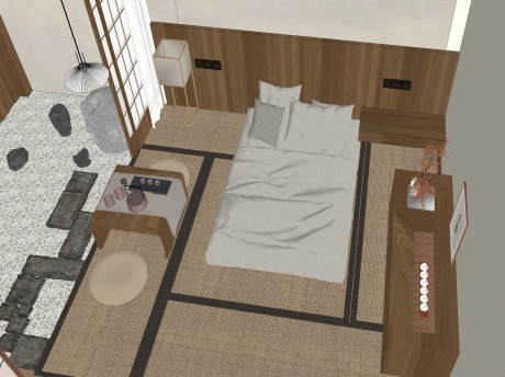 民宿客房SU模型