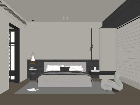 现代卧室SU模型