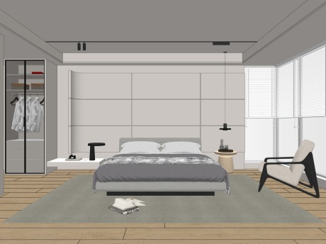 现代卧室SU模型