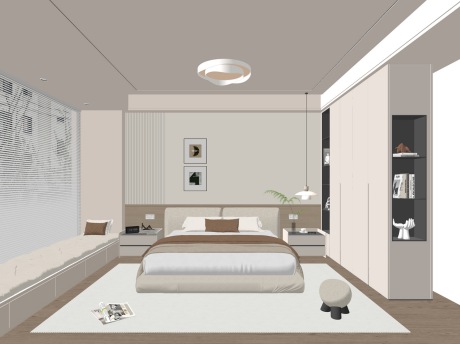 现代卧室SU模型