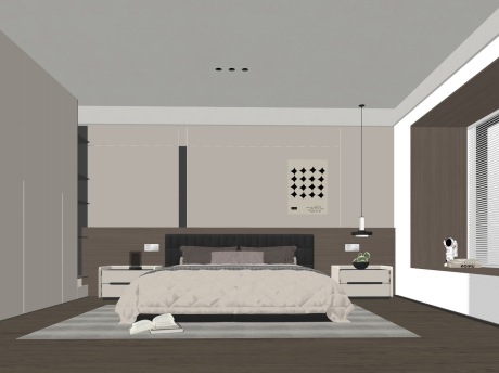 现代卧室SU模型