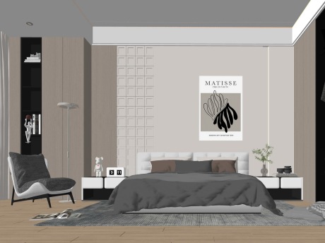 现代卧室SU模型