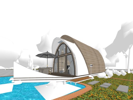 船屋民宿SU模型