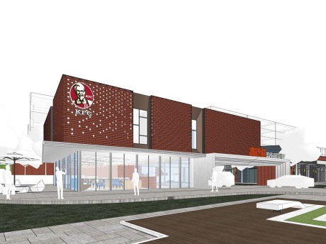 大连金地汽车穿梭餐厅SU模型