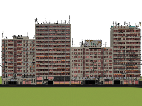 居民楼老建筑SU模型