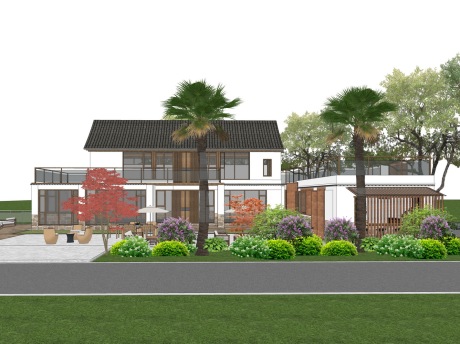 乡村民宿SU模型