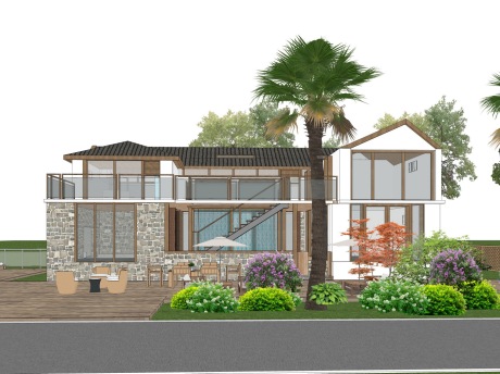 乡村民宿SU模型