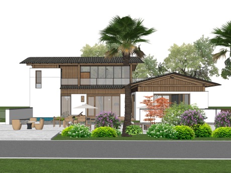 乡村民宿SU模型