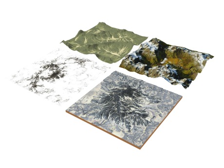 山谷山脉山丘山地山体地形SU模型