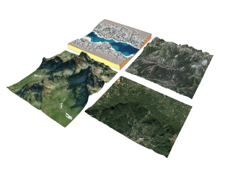 山谷山脉山丘山地山体地形SU模型