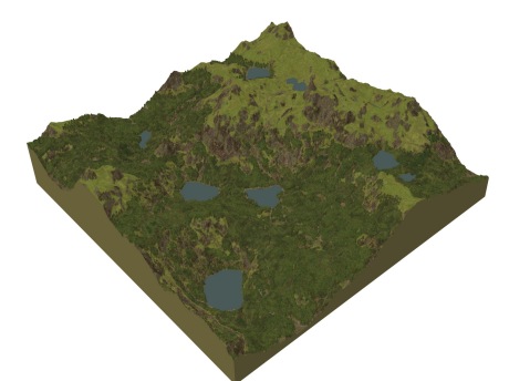 山谷山脉山丘山地山体地形SU模型