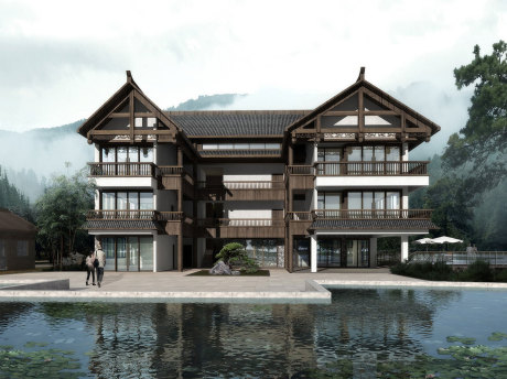 中式客栈SU模型