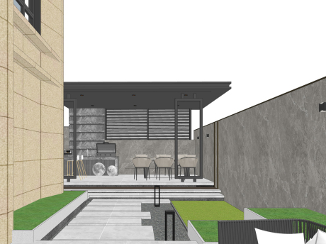 现代庭院景观SU模型