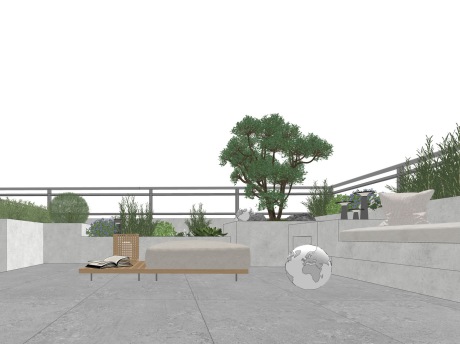 现代庭院景观SU模型