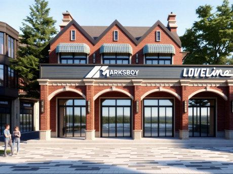 英伦红砖多层商业街SU模型