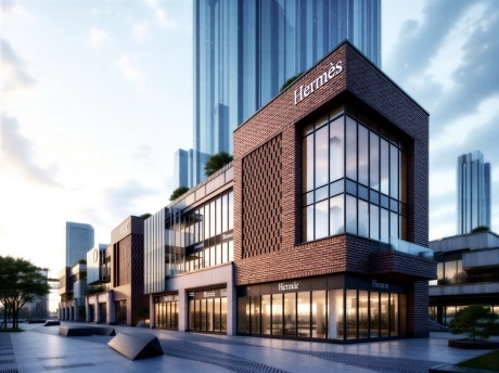 红砖商业街SU模型