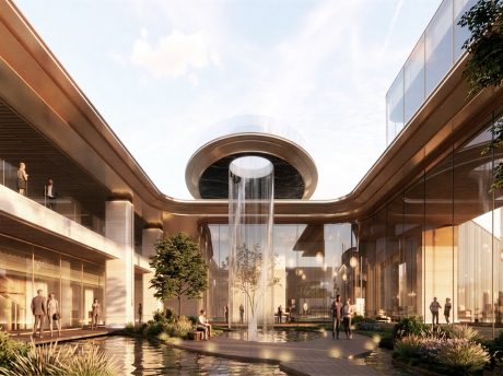 现代示范区下沉空间+大门SU模型