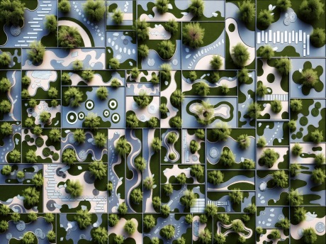 新中式枯山水微地形景观节点SU模型