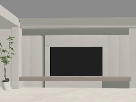 现代客厅电视背景墙SU模型