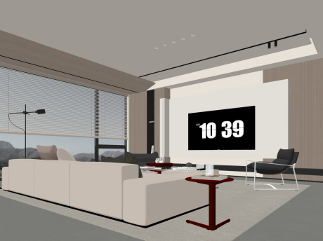 现代客厅SU模型