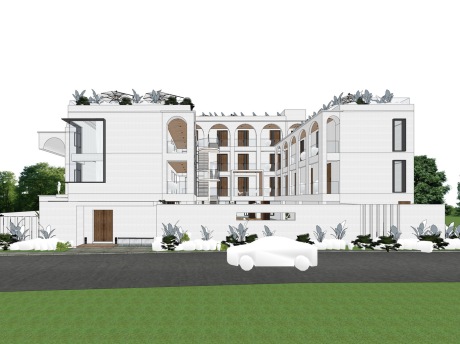 现代民宿SU模型