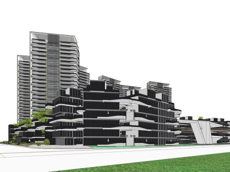 第四代住宅垂直绿化SU模型