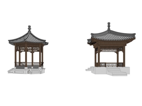 古建凉亭SU模型