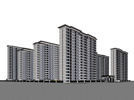 国锦璟悦新中式高层住宅SU模型