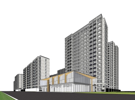 江南云筑住宅+会所SU模型