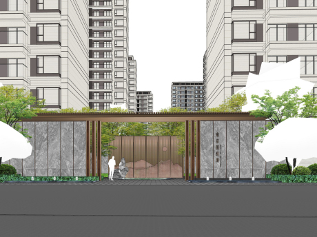 南京葛洲坝大区景观SU模型