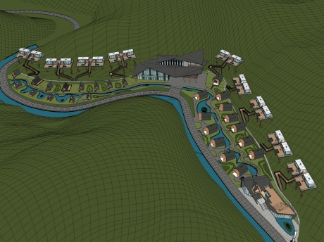 山地民宿树屋民宿能量舟SU模型