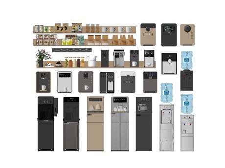 饮水机茶吧机组合SU模型