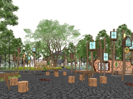 中草药科普园SU模型