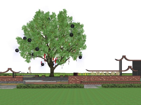 古榕文化广场SU模型