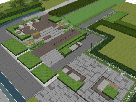 老年活动区康养场地SU模型