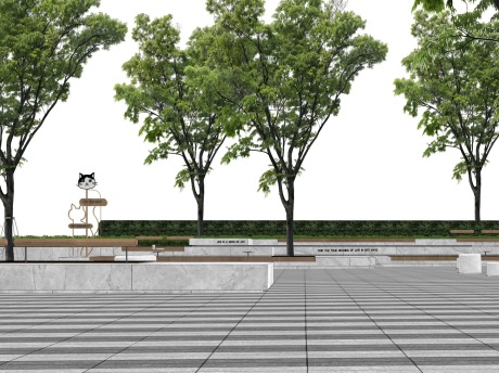 林下座椅坐凳休憩节点SU模型