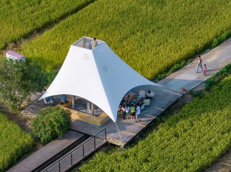 杭州桐庐县梅蓉村稻田塔亭SU模型