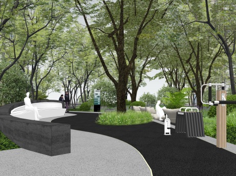 现代居住区自然课堂下沉休憩节点SU模型