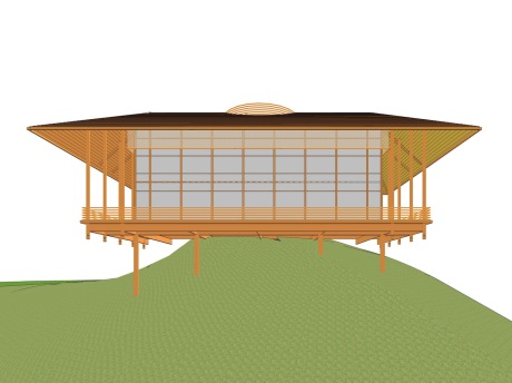 山地观景台SU模型