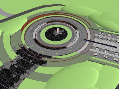 圆形广场景观SU模型