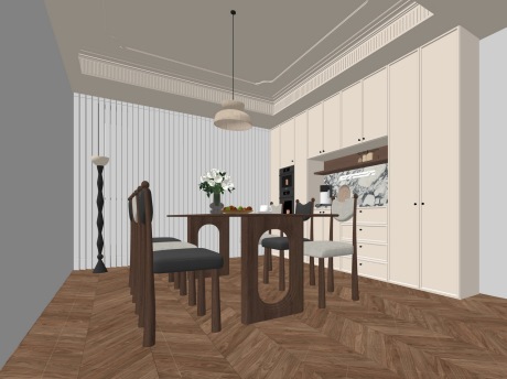 法式餐厅SU模型